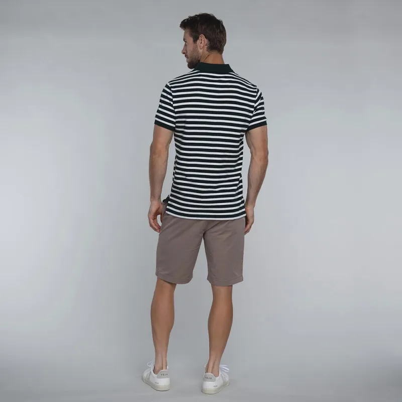 Schoffel Mens St Ives Polo Shirt Green Stripe-1